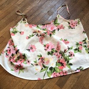 Open back floral tank